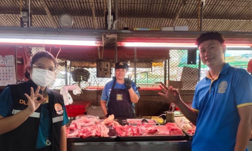 ตรวจสอบสถานที่จำหน่ายเนื้อสัตว์ พื้นที่อำเภอวังจันทร์